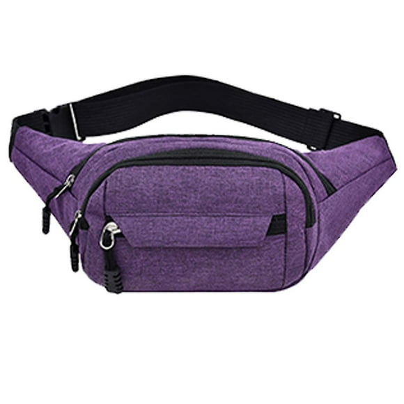 Waterproof sports fanny pack large capacity treadmill travel outdoor sports fanny pack (purple)