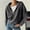 Grey, variant on Women’s Casual Long Sleeve Half Zip Pullover Sweaters Solid V Neck Ribbed Knitted Loose Slouchy Tops Ladies Sweatshirts with Hoods Jacket Sweatshirt Women Ladies Hoodies Lightweight Lace up Long