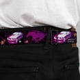 thumbnail image 4 of Ford Belt, Seatbelt Buckle Belt, Mustang Silhouette Pony Girl Flowers Black Fuchsias, Youth 22 to 32 Inches, 4 of 9