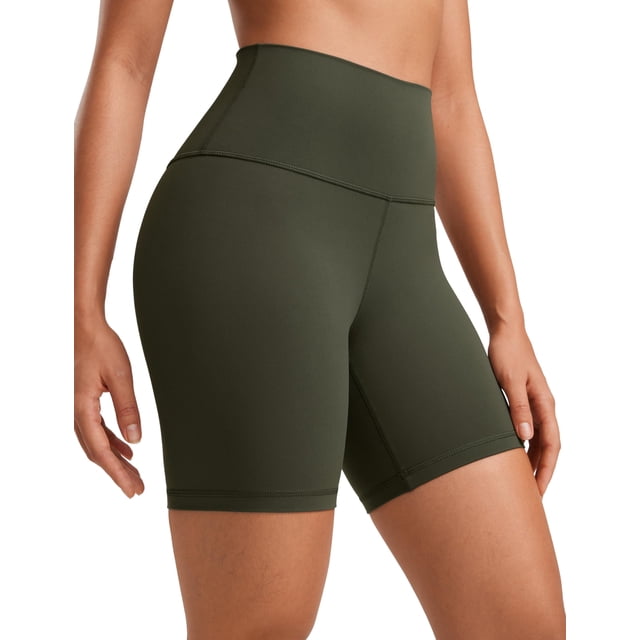 Shorts CRZ YOGA ButterLuxe Cintura Alta Verde Oliva XL