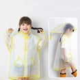 thumbnail image 2 of Hooded Transparent Raincoat Girl Boys Rain Coat Hooded Outdoors Clear Waterproof Kids Toddler Children's Rainwear Protective Covers,Yellow,XL, 2 of 9