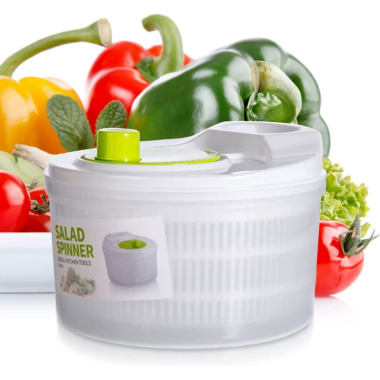 Mekbok Capacity 3L Salad Spinner Vegetable Washer Fruit Vegetable Bowl Foldable Salad Spinner with Cover Vegetable Dryer Kitchen Tool Salad Shooter