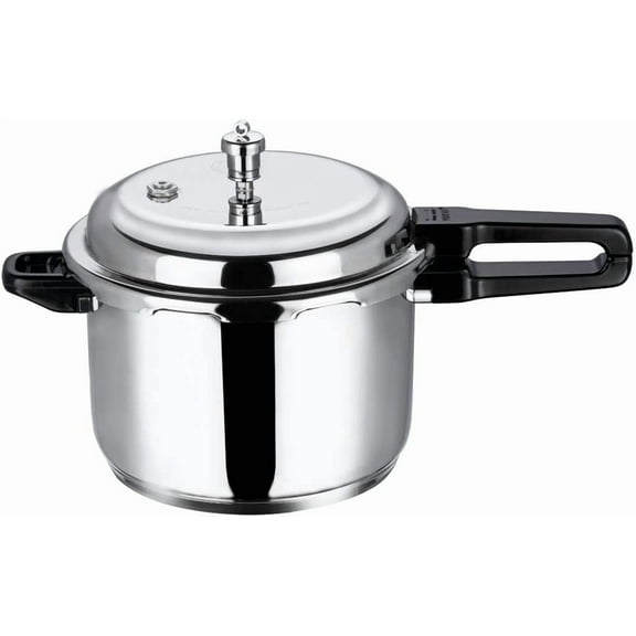Vinod Pressure Cooker Stainless Steel – Outer Lid - 5 Liter – Induction Base Cooker – Indian Pressure Cooker – Sandwich Bottom – Best Used For Indian Cooking, Soups, and Rice Recipes, Quinoa