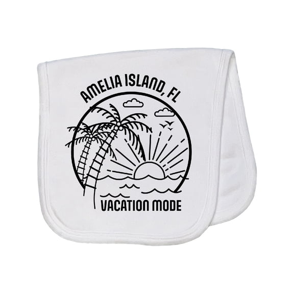 Inktastic Summer Vacation Mode Amelia Island Florida Baby Burp Cloth