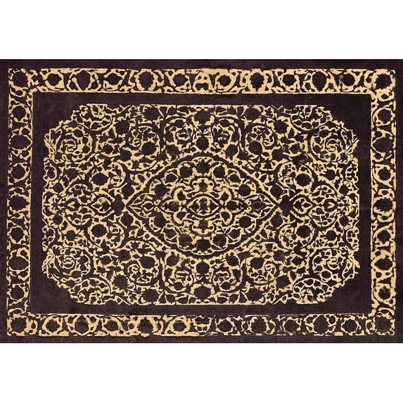 Ahgly Company Indoor Rectangle Oriental Brown Industrial Area Rugs, 6' x 9'