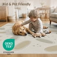 thumbnail image 4 of ODIKA 9'x12' Beige Sage Abstract Oval Scattered Washable Area Rug Modern Geometric Playful Dots Curved for Master Suite, California King, Under Bed, Non-Shedding, Easy Care, 4 of 7