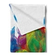 thumbnail image 2 of Colorful Soft Flannel Fleece Throw Blanket, Composition of Artwork of Rainbow Ink Mixing Irregular Shapes Flowing in Air, Cozy Plush for Indoor and Outdoor Use, 50" x 70", Multicolor, by Ambesonne, 2 of 5