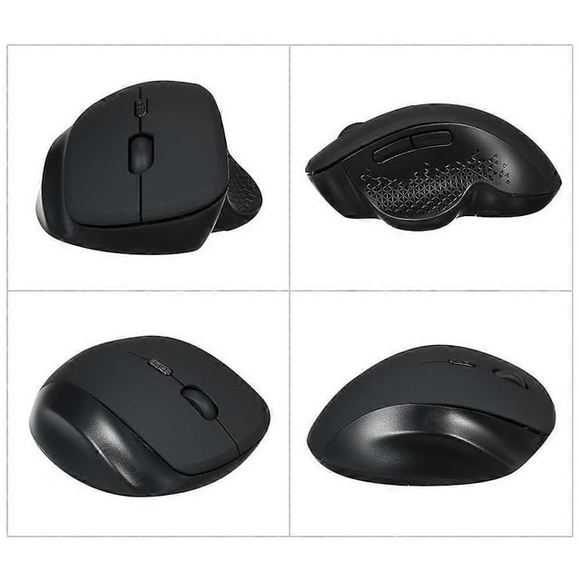 2.4G Wireless Optical Vertical Mouse 6 Keys Ergonomic Office Mouse 3 Adjustable movement speed Comfortable Hand Feel for PC Laptop Black
