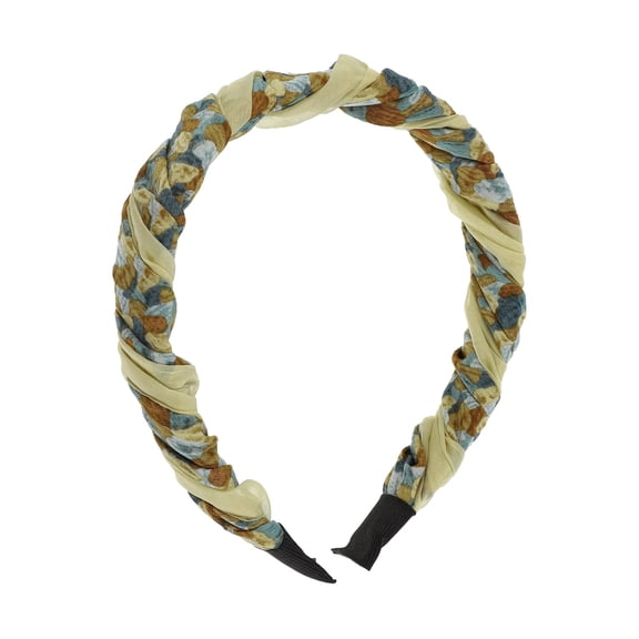 CoCoMangos Fashion Elegant Pleated Headband for Women for Girls 6.10"x5.12" Yellow 1 Pc