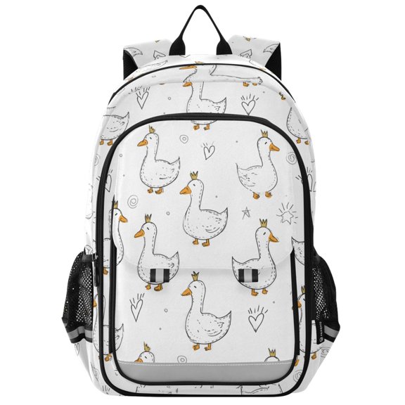 School Backpack for Teens 17L Lightweight Bookbag with Reflective Strips Line Duck