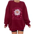 thumbnail image 1 of Moda mujer casual manga larga impreso o-cuello señoras sudadera tops Fridja ghj987+935, 1 of 5