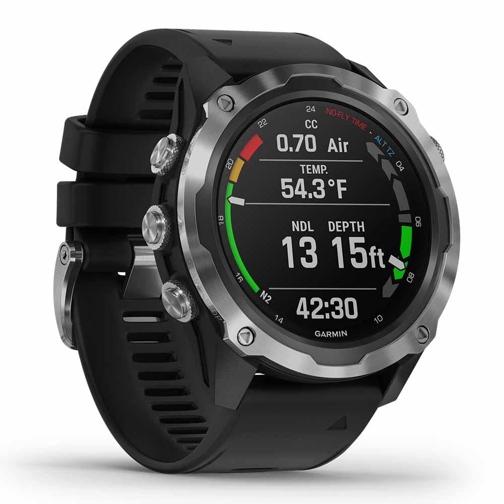 Garmin Descent Mk2 (Stainless Steel/Black) Dive Computer Smartwatch Gift Box Bundle | PlayBetter Charger, Wall Adapter, & Hard Case | Diving Watch