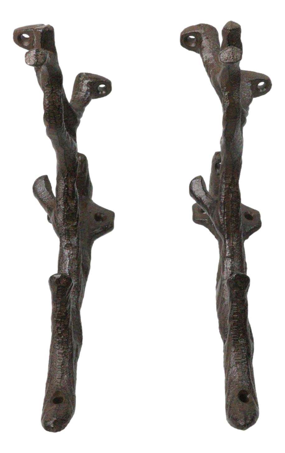 Pack of 2 Cast Iron Nature Flora Fauna Twig Branch Wall Shelf Brackets 7"H