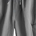 thumbnail image 5 of Men's Quick Dry Cargo Shorts, Elastic Drawstring Waist with Multiple Zipper Pockets, Lightweight Casual Hiking Shorts for Men Stretchy Breathable Dark Gray 3XL, 5 of 5