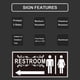 thumbnail image 5 of Letreros de Baño para Negocios, Unisex, de Aluminio Grueso, Fáciles de Instalar, para Interiores y Exteriores., 5 of 8