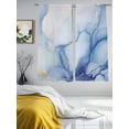 thumbnail image 3 of Blue Gradient Marble Sheer Curtains 2 Panels Set Modern Abstract Sheer Window Curtains Light Filtering Rod Pocket Voile Drapes for Bedroom Living Room 52"X72", 3 of 8
