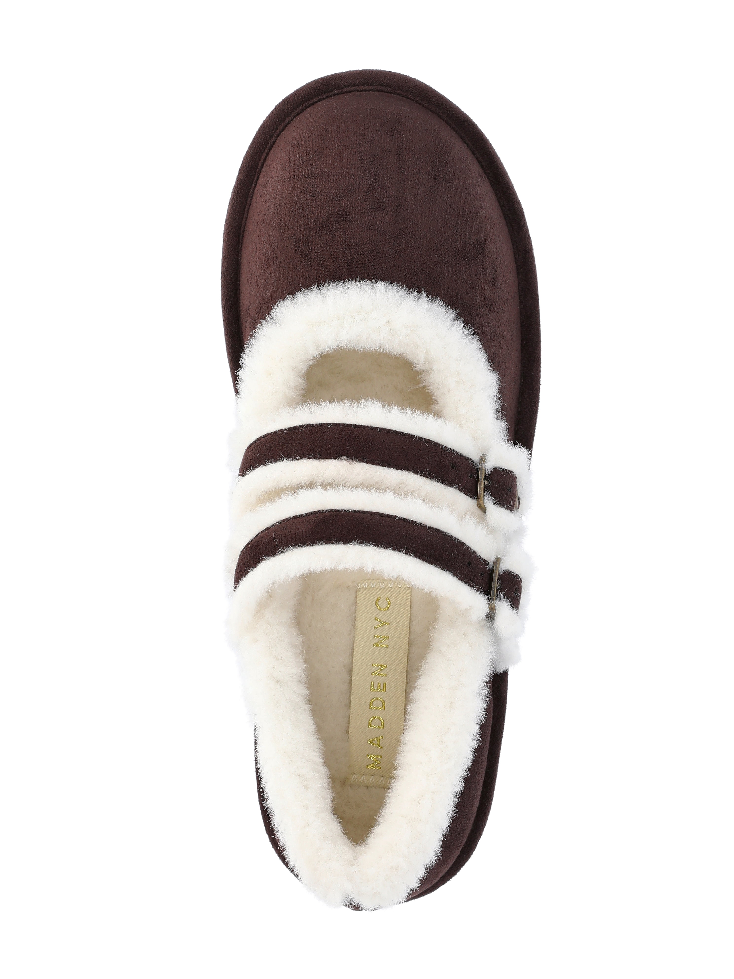 Madden NYC Women's Cozy Platform Mary Janes with Faux Fur Lining
