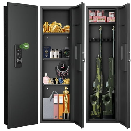 53 Tall Wall Safe Hidden Wall Safes Between the Studs for Home Shotguns and Pistols Wall Safes With Removable Shelf and Ammo Storage Shelf Large Wall Long Safe for Money Documents Valuables