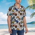thumbnail image 2 of Lsque Color Tractor pattern Hawaiian Shirt for Men, Unisex Summer Beach Casual Short Sleeve Button Down Shirts-X-Large, 2 of 9