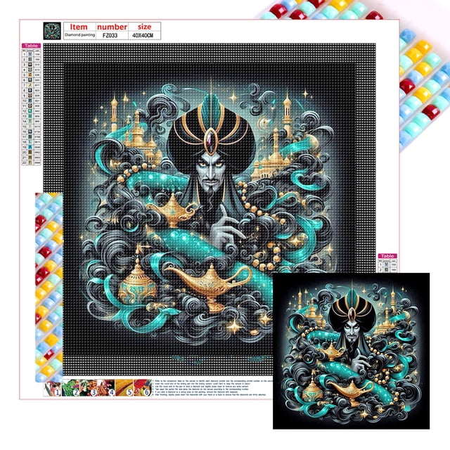 5D DIY Cuentas Cuadradas Completas Aladdin Lámpara Mágica Kit 40x40cm