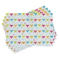 thumbnail image 1 of Ambesonne Cartoon Place Mats Set of 4, Birthday Party Flags Stars, Standard Size, Multicolor, 1 of 6