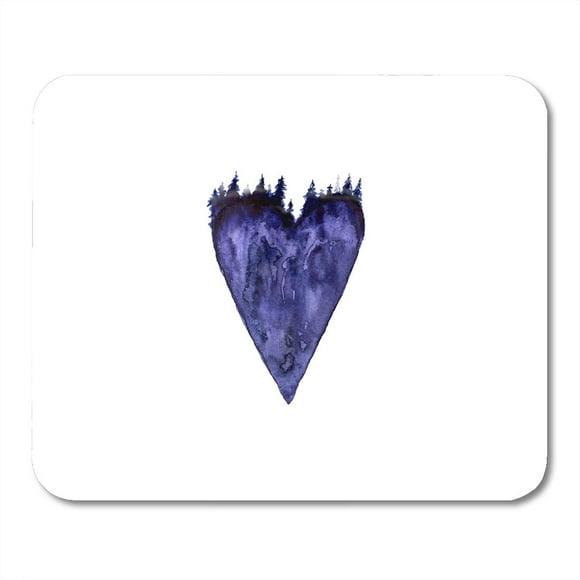 JSDART Black 2018 Grunge Forest Watercolor Conifers in Fog Nature Heart Purple Violet Mountains DIY Sites Green Mousepad Mouse Pad Mouse Mat 9x10 inch