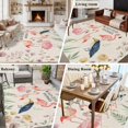 thumbnail image 5 of Non-Slip Rug Pad Rugs Summer Flamingo Flower Leaf Rectangle Area Rugs 5x7Ft Soft Carpet Pads for Living Room Kids Room, Vintage Linen Tropical Botanical, 5 of 9