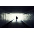 thumbnail image 2 of Silhouette Man Walking Tunnel Wall Decal by Wallmonkeys Peel and Stick Graphic (36 in W x 24 in H) WM311973, 2 of 4