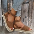 thumbnail image 2 of Dakaela Espadrilles Flatform Wedge Sandals for Women Open Toe Buckle Ankle Strap Platform Walking Shoes, 2 of 6