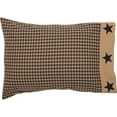 thumbnail image 3 of VHC Brands Black Check Star, Cotton, 21x30, Standard Pillow Case, Set of 2, Black, 3 of 4
