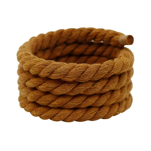 TELOLY 2PCS Sneakers Trendy Round High Quality Thick Rope Laces Solid Color Laces Weaving Twisted Rope Bold Shoelaces, BROWN