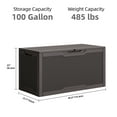 thumbnail image 2 of Dextrus 100 Gallon Resin Deck Box, Outdoor Waterproof Storage box,Lockable,Dark Brown, 2 of 8