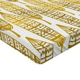 thumbnail image 2 of Ambesonne Feather Fitted Sheet, Ornate Leaves Boho Print, Twin Size, Amber Marigold and White, 2 of 3
