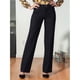 thumbnail image 4 of Pantalones Casuales de Cintura Alta y Corte Recto Holgado para Mujer con Bolsillos Negro S, 4 of 7