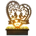 thumbnail image 1 of Bangcool Wedding Night Lamp Wooden Hollow Heart Shape LED Table Light Table Decoration, 1 of 7