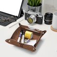 thumbnail image 6 of Valet Tray, Coffee Cafe Cup Faux Leather Desk Tray Vanity Tray Night Stand Organizer Catch All Tray Key Bowl for Entryway Table, Elegant Valet Tray Storage for Men Women, 6 of 7