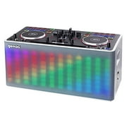 Gemini MIX2GO Professional Audio Ultimate Performance Machine Full DJ Controller and Mixer with Bluetooth Compatibility and Light Show Capabilities