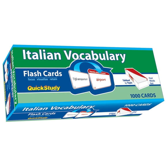 Italian Vocabulary Flash Cards (1000 Cards): A Quickstudy Reference Tool (Other)