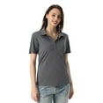 thumbnail image 4 of Zfeel Oceanside Heather Polo for Women, Short Sleeve Collared Classic Polo Shirt, Black Heather, S, 4 of 6