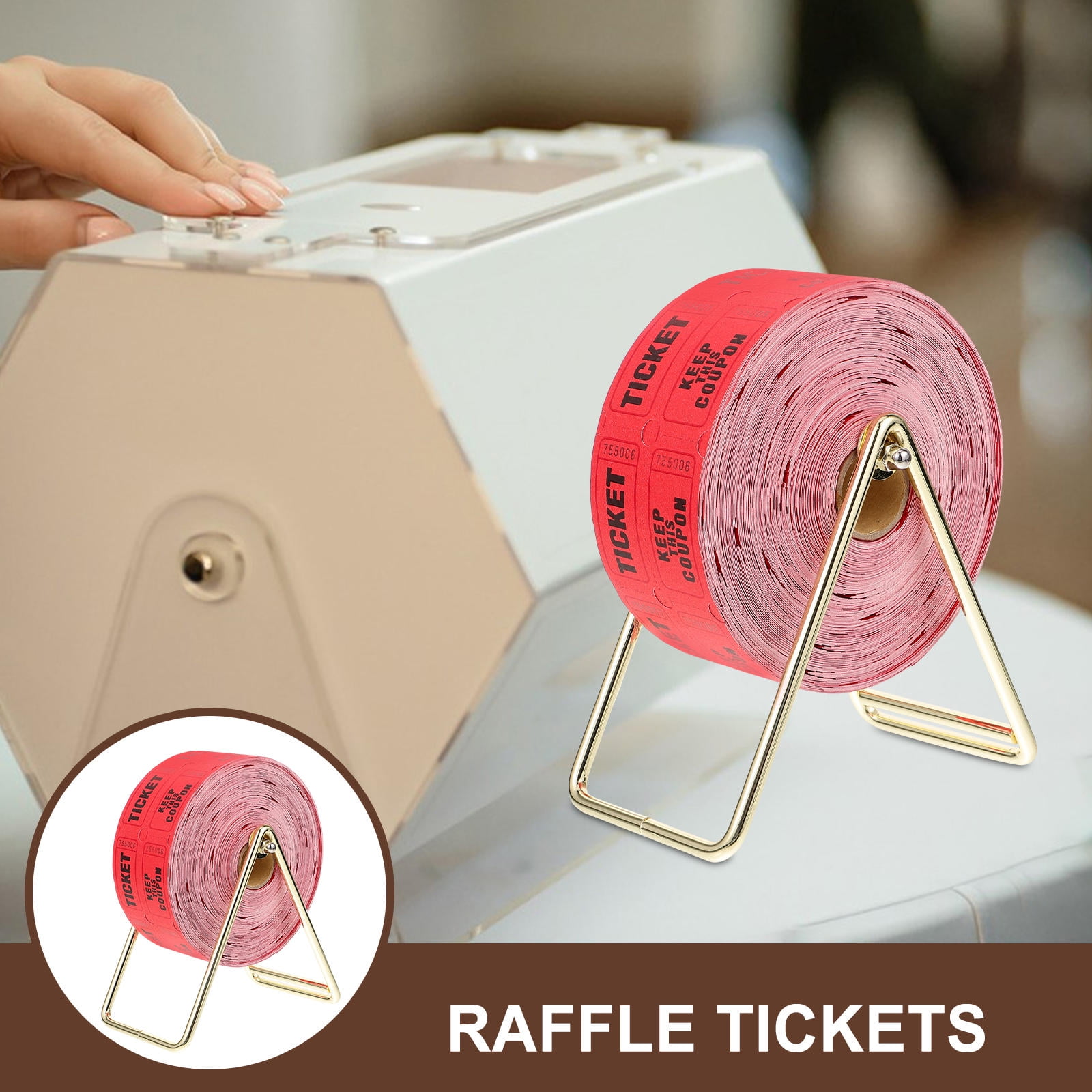 WHAMVOX 1 Set of Raffle Tickets Roll Amusement Park Tickets Roll Tickets Label Roll with Raffle Ticket Dispenser