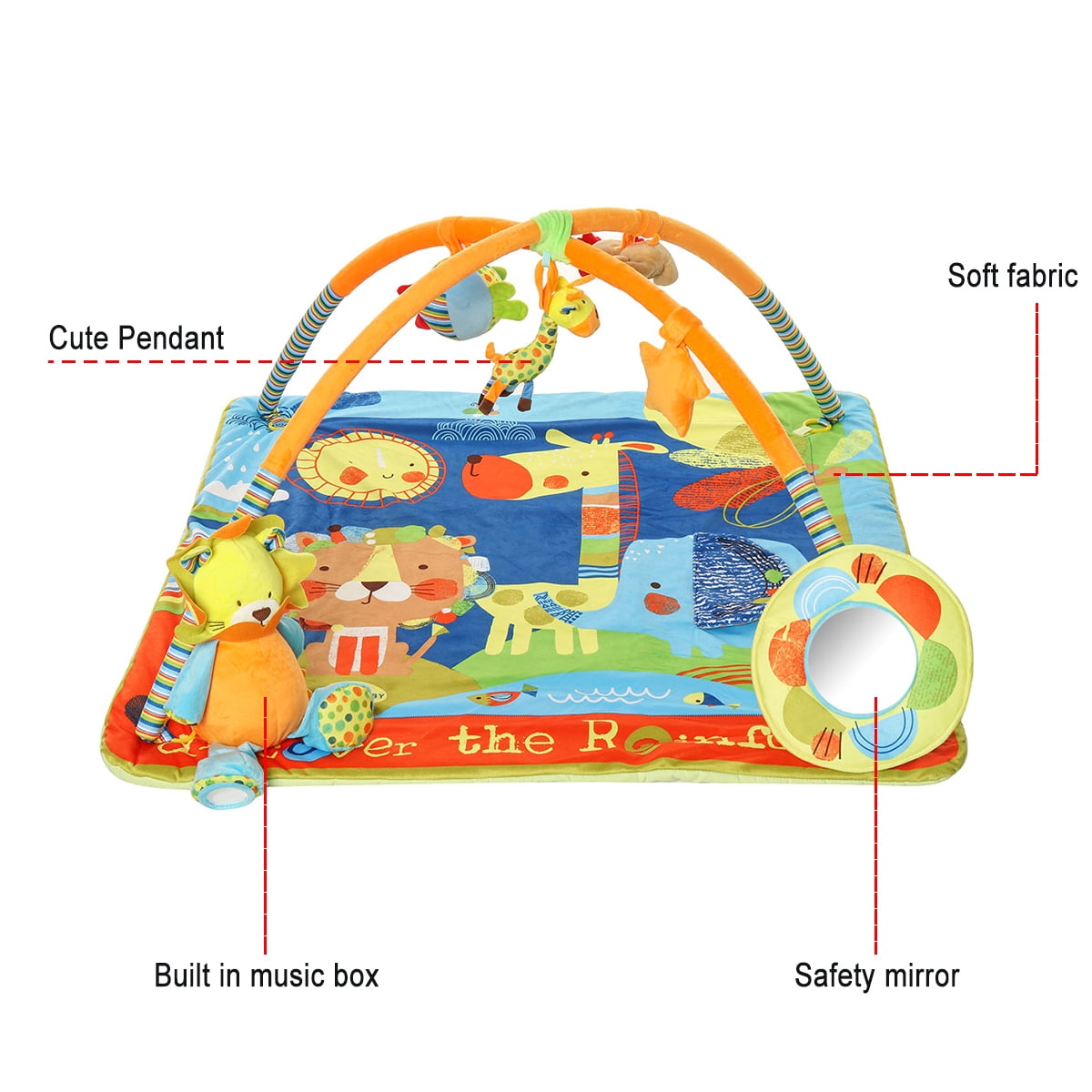 Infant Baby Gym Activity Bed For Kick & Play Hanging Toys ...