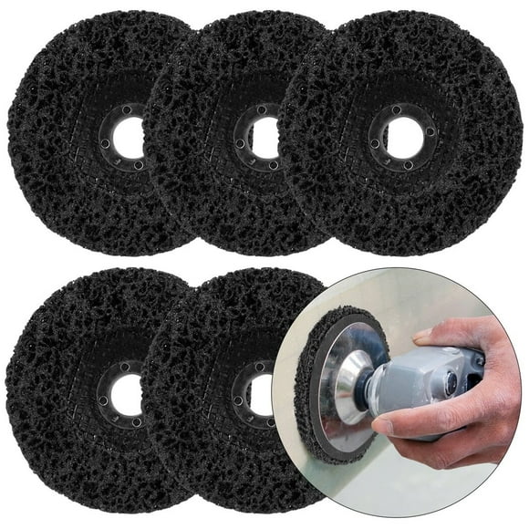 Strip Discs Stripping Wheel for Angle Grinder, Strip Discs Abrasive 4'' x 5/8'', Paint Stripper Wheels for Clean and Remove Paint Rust Oxidation, Black, 5 PCS