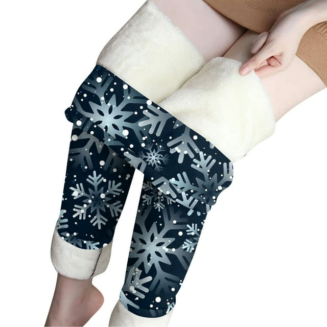 Puntoco Mujer Navidad Impreso Cálido Apretado Grueso Felpa Lana Cintura Pantalones Pantalones Leggings Puntoco Puntoco-6389