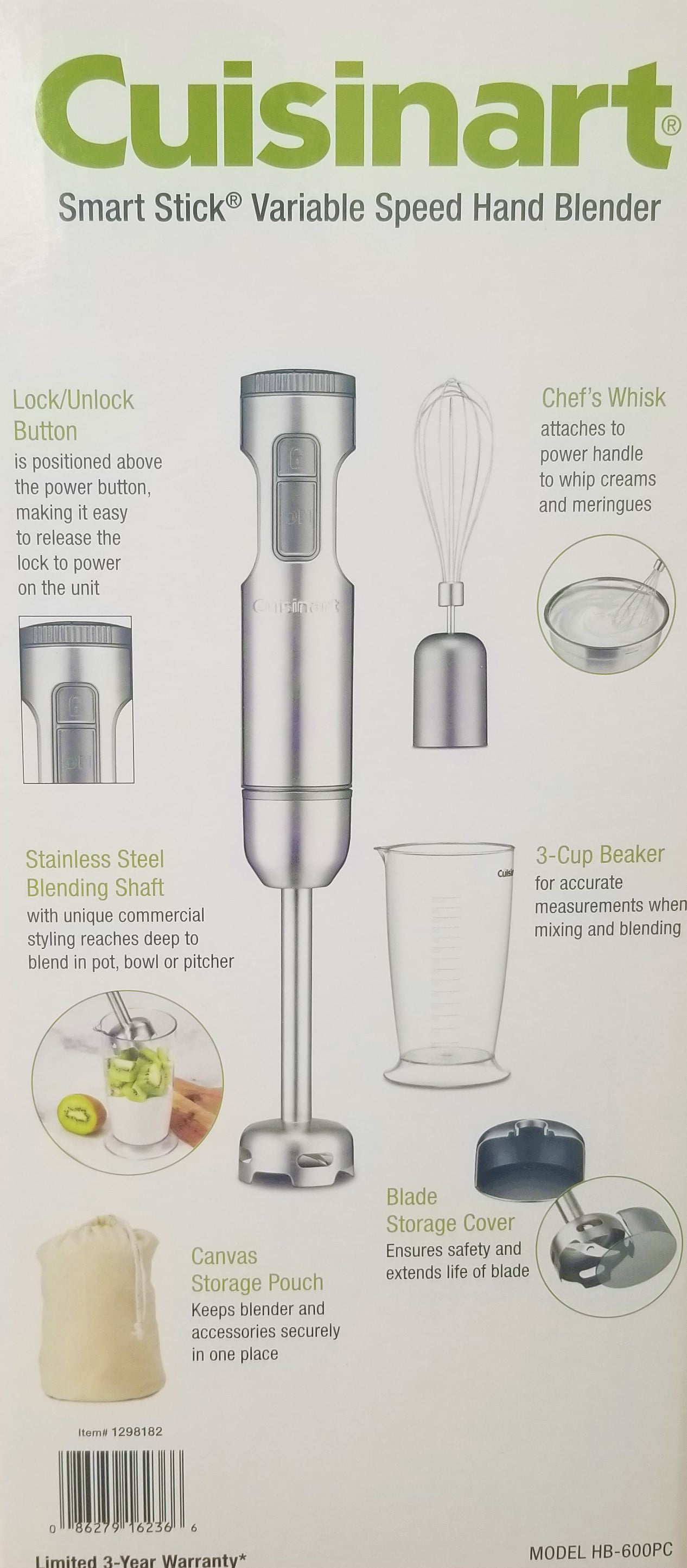 Goodful by Cuisinart Electric Hand Blender & Mixer, Goodful Collection, 400  Watts of Power, HB400GF