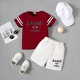 thumbnail image 2 of ASFGIMUJ Kids Toddler Baby Unisex Spring Summer Letter Print Short Sleeve Shorts Tshirt Outfits Clothes,Size 12 Months-18 Months, 2 of 9