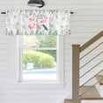 thumbnail image 5 of Kitchen Valances for Window, Pink Flamingo Green Leaf Flower Light Filtering Rod Pocket Valance Curtain, Tropical Animal Plant Theme Short Curtains Window Topper for Bedroom 42x18in, 5 of 9