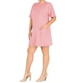 thumbnail image 3 of Women's Plus Size Casual Relaxed Fit Short Sleeves Front Pockets Solid T-Shirt Dress, 3 of 4