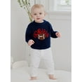 thumbnail image 4 of BemeyourBBs Baby Knit Sweaters Long Sleeve Round Neck Football Embroidery Pullover, 4 of 9