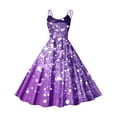 thumbnail image 2 of Viikei Womens Summer Dresses under $10,Women's Valentine's Day Sparkling Print Cute Retro Strap Dress Purple XL, 2 of 3