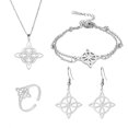 thumbnail image 1 of Collar con dijes de nudo celta, pulseras, pendientes, anillos, joyas de brujería, plata, código de producto 36063 Plata, 1 of 5